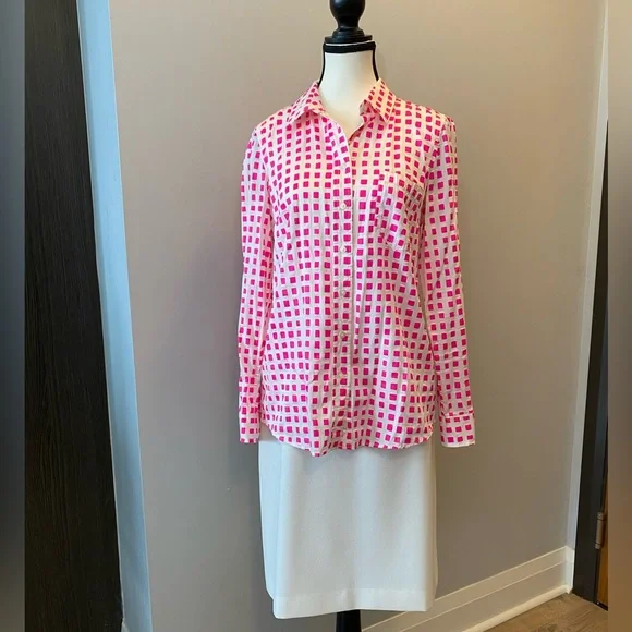 100% cotton GAP Pink and White Casual Button Down Shirt EUC Size S - Picture 3 of 9